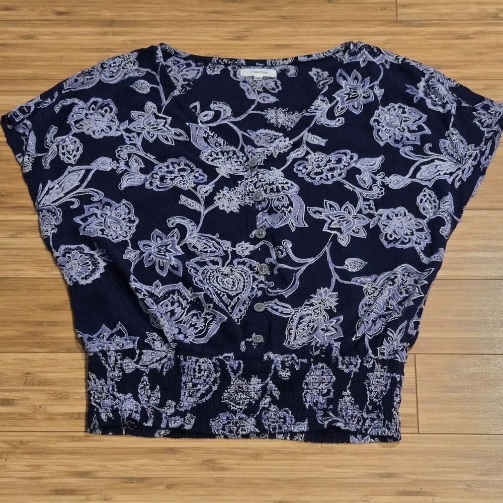 Maurices Floral Navy Top